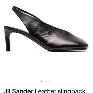 Jil Sander square toe leather pumps made in Italy